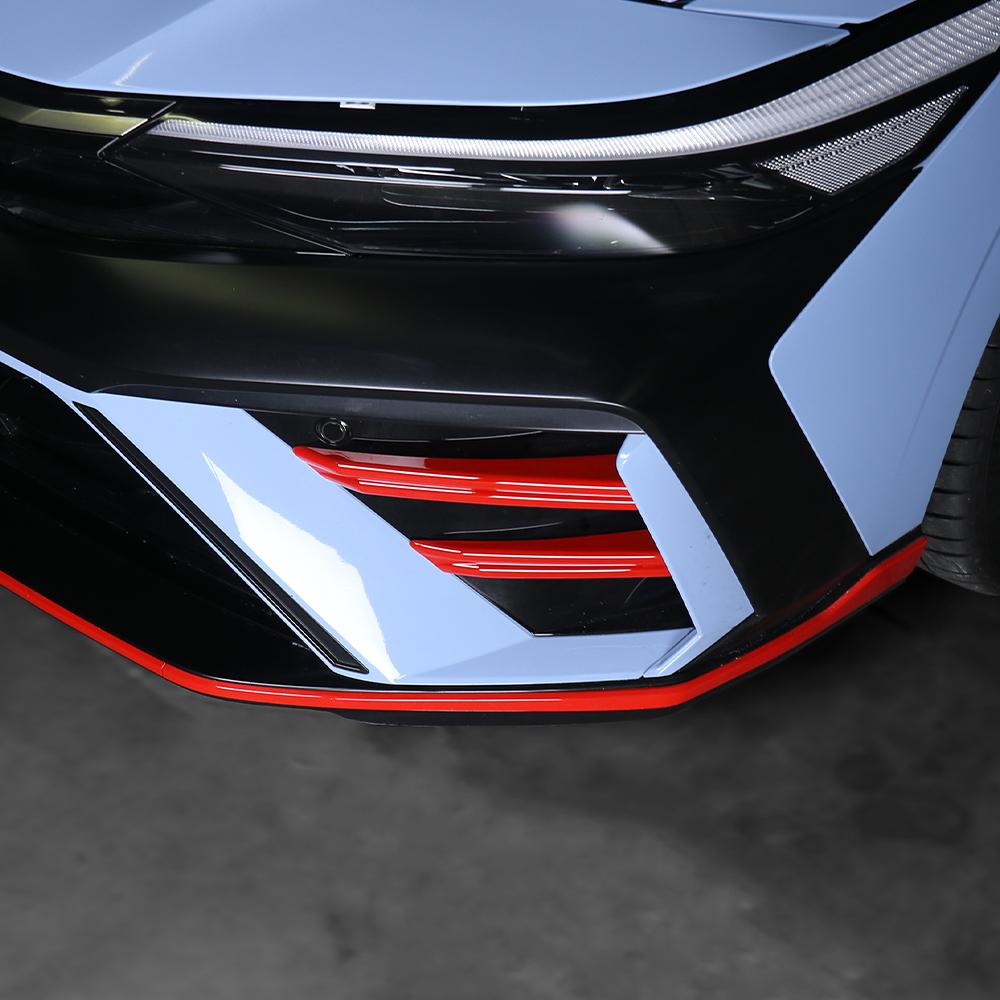 Для Hyundai Elantra CN7 N / CN7 N-line 2026 2026 Красный Стиль Экстерьера Передний Бампер Боковая Противоударная Полоса Декоративная Передняя Губа