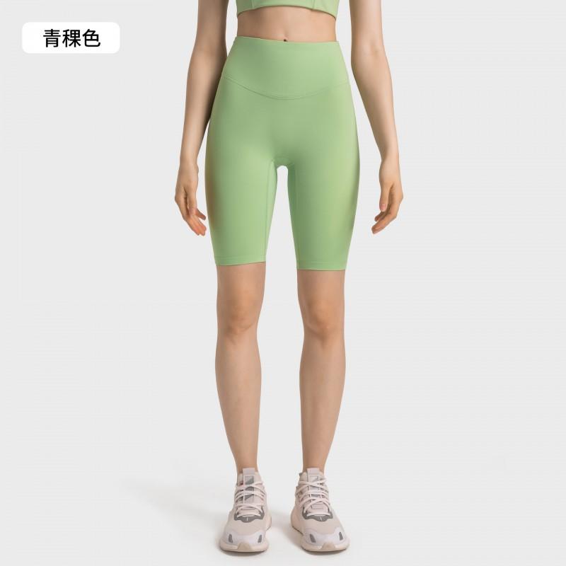 High-Waisted Seamless Yoga Shorts Women Breathable Stretchy 5-Point Leggings Running Fitness Workout Pants DK388