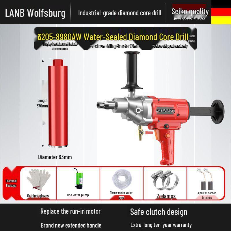 Diamond Core Drill Machine: Handheld & Stand, Wet/Dry, Concrete & AC Hole Opener, Water Drill Mixer