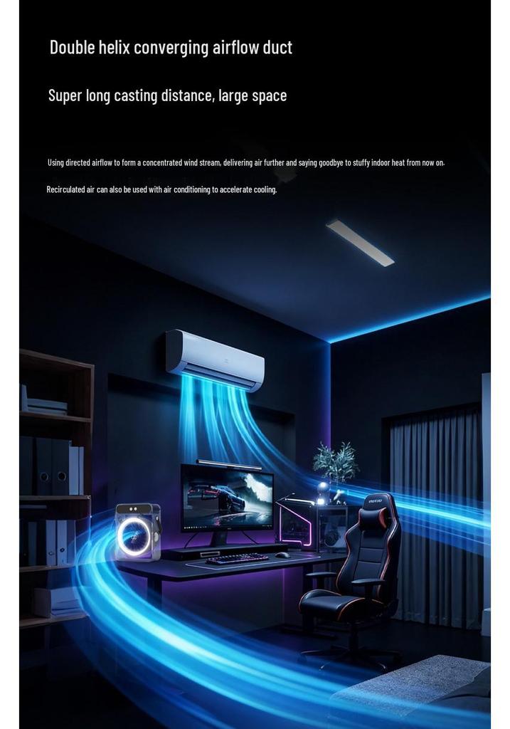 Turbo Mini Desktop Air Conditioner & High-Speed Charging Fan