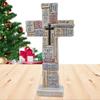 Elegant Christian Cross Statue Handmade Funny Cross Prayer Sculpture Resin Craft Cross Desktop Ornament Tombstone Memorial