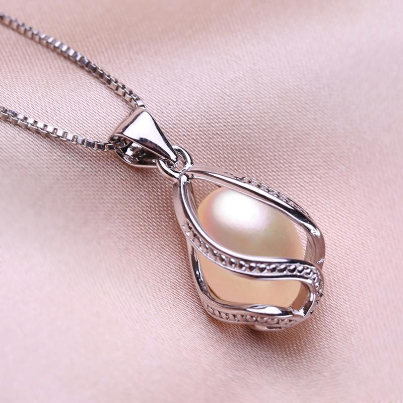 seniko Серебряное ожерелье из пресноводного жемчуга с геометрической клеткой для женщин