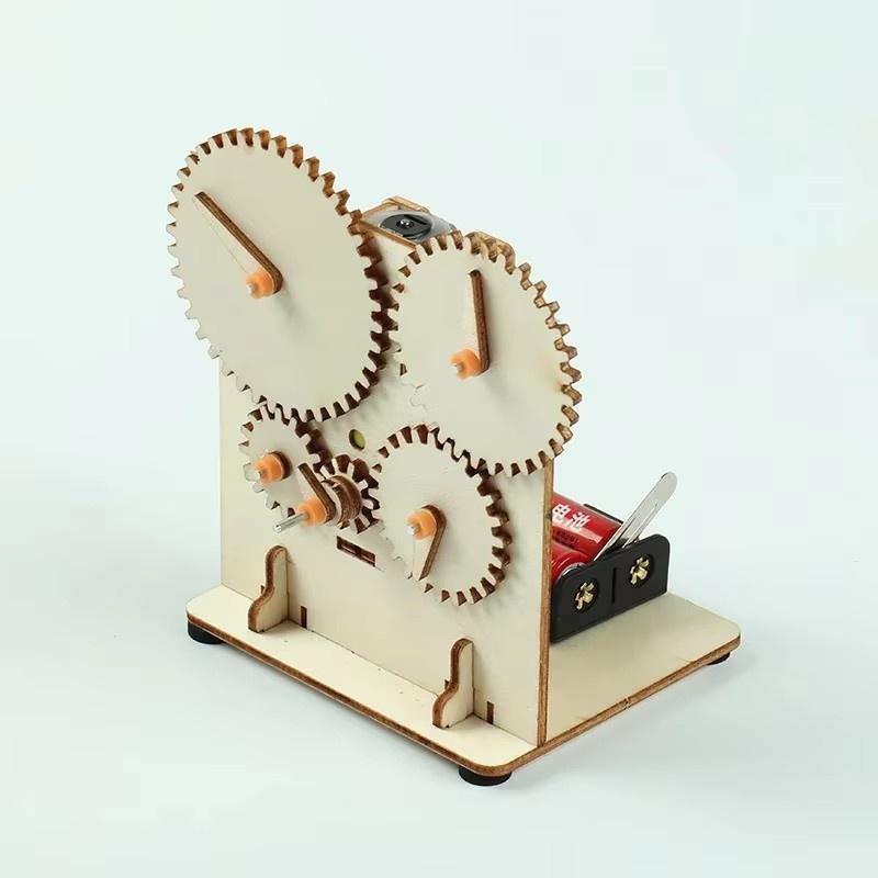 STEM  Wooden Mechanical Gear DIY 3D Puzzle Science Stem Model Building Kits Laser Cutting Action by Clockwork Gift Toys For Kid