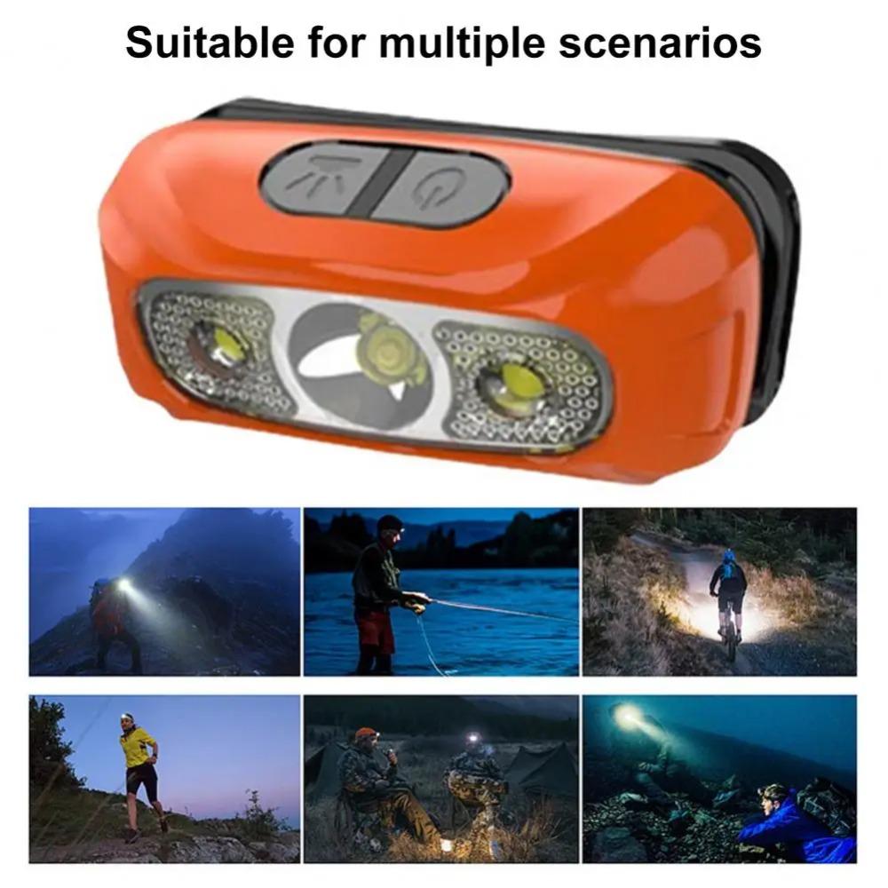 Светодиодный сенсорный налобный фонарь, новый USB-аккумулятор, мощный световой волнистый индукционный водонепроницаемый рыболовный налобный фонарь со встроенной литиевой батареей