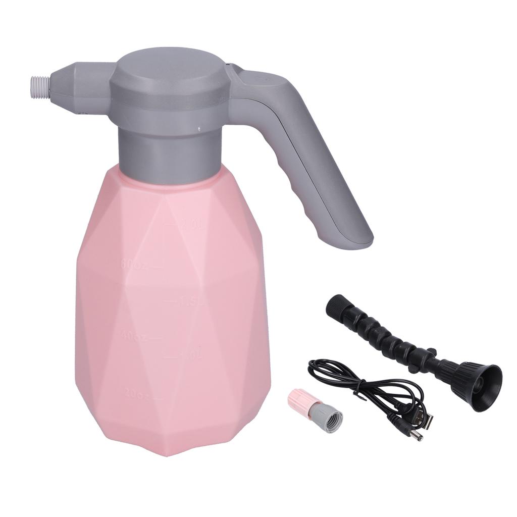2L Watering Bottle Electric Household Cleaning USB Universal Gardening Sprinkler Watering PotPink