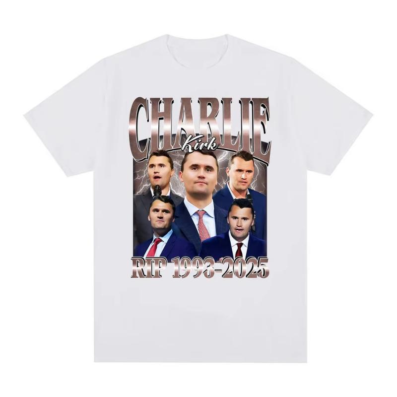 Comical Charlie Kirk RIP 19932025 Political Commemorative Retro Graphic Unisex and Women Summer Print Pure Tshirt