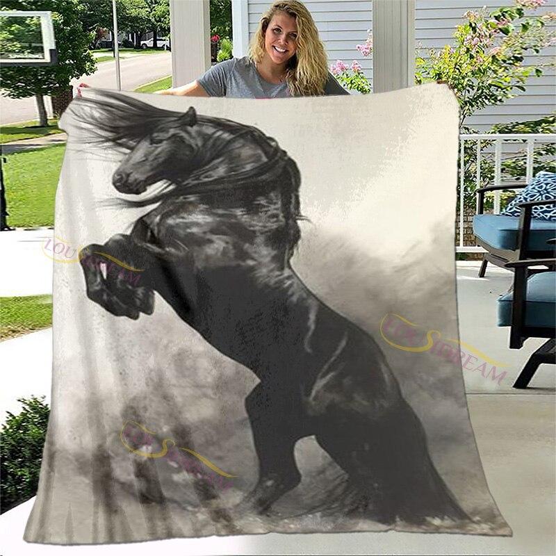 3D одеяло с скачущими лошадьми, фланелевое плюшевое одеяло для детей, одеяло из шерпа для девочек, пододеяльник для дивана, дорожное одеяло