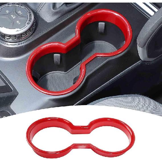 for Bronco Front Cup Holder Trim Cover Red for Ford Bronco 2024 up Red Interior Accessories