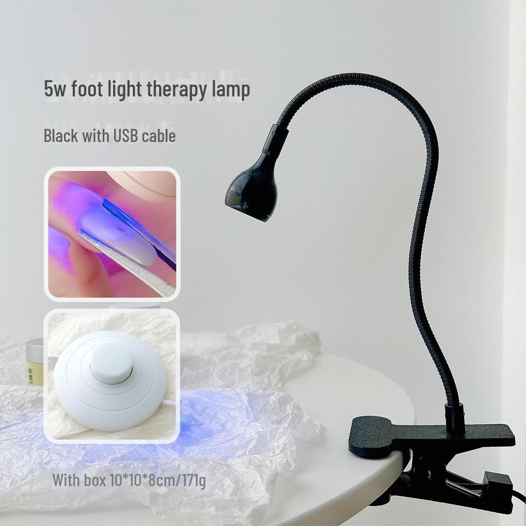 Portable Nail Art Lamp with Foot Pedal & Side Clip - Quick Drying Phototherapy Machine