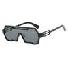 Men's Retro Steampunk Polygon Sunglasses - One-Piece, Irregular, High-End Street Style