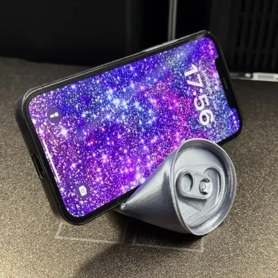 Soda Can Phone Stand 3D Printed Crushed Can Phone Holder Universal Smartphone Stand for Desk Nightstand Shelf