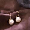 Pearl Large Round Pendant Bead Hoop Big Ball Dangle Earrings Jewelry Drop Earrings Stud Earrings