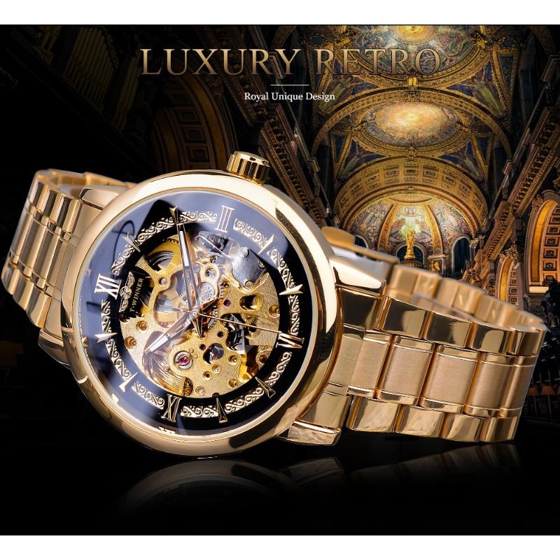 WINNER Мужские модные повседневные скелетонизированные механические часы с автоматическим механическим механизмом