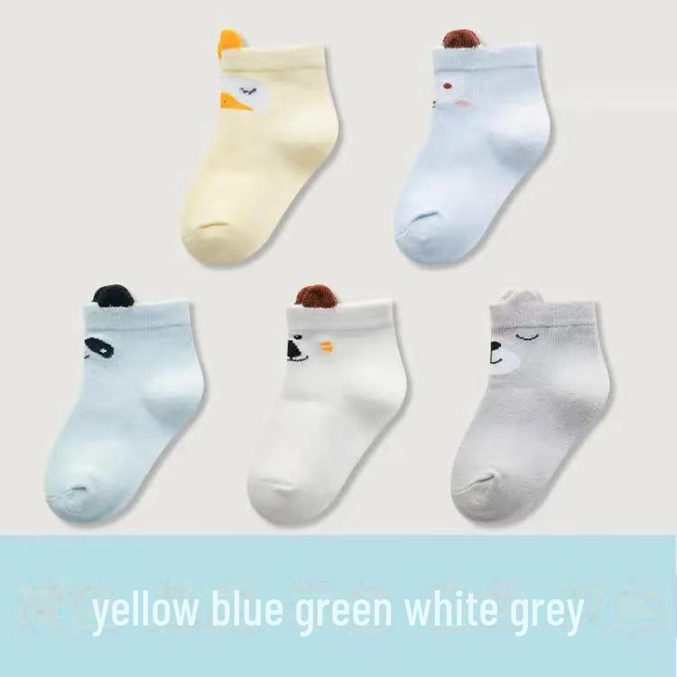 Хлопковые детские носки с рисунком на 1-3 года - весна и лето, средняя длина