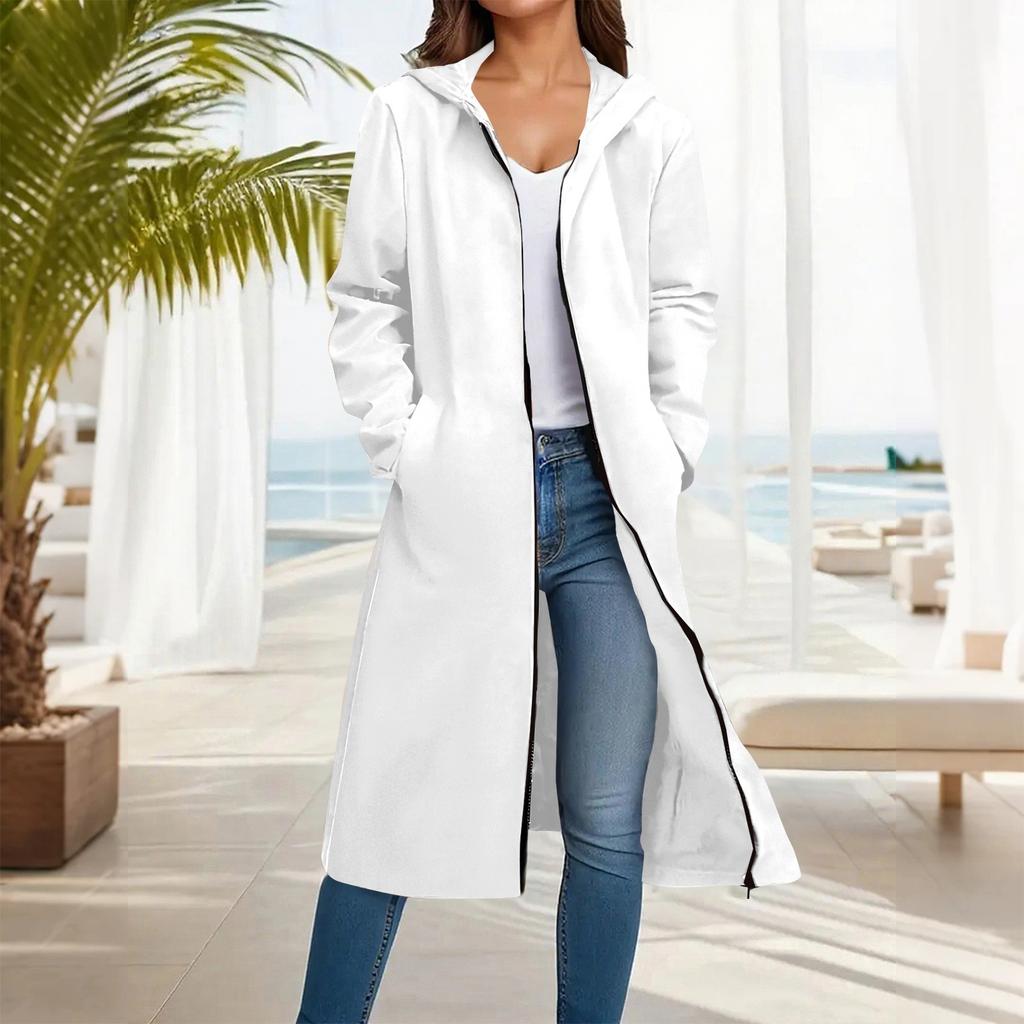 Women's Fashion Casual Plus Size Hooded Long-Sleeve Solid Jacket