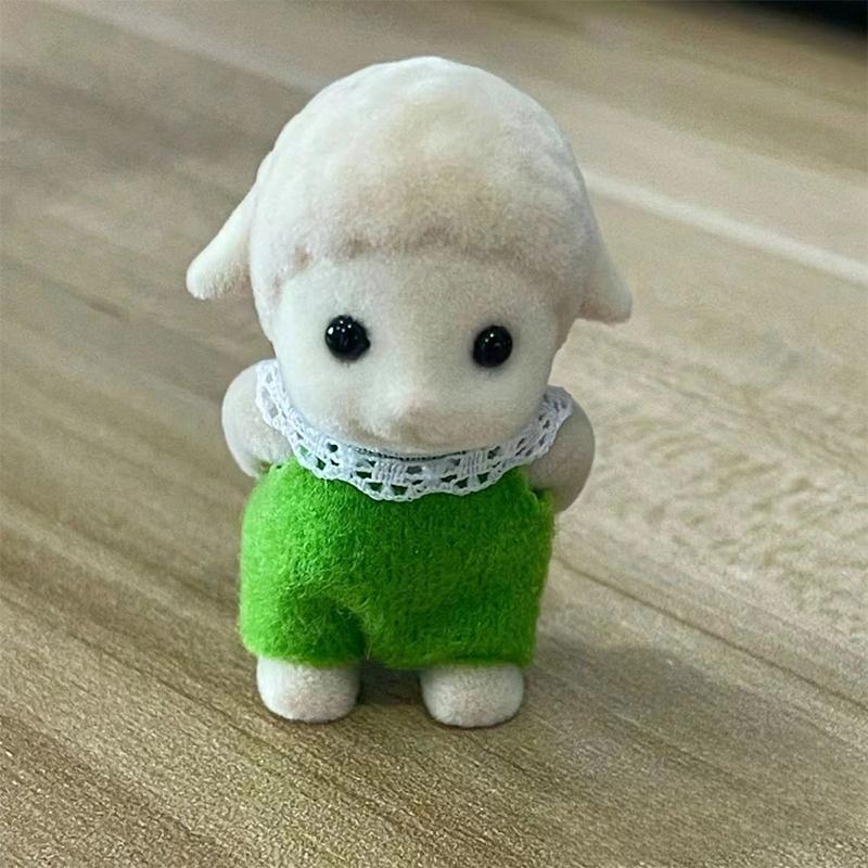 1 шт. Мини Лесная семья Фигурка животного Слон Овца Флокированная Мохнатая Фигурка Модель Игрушка для Ребенка Подарок на День рождения