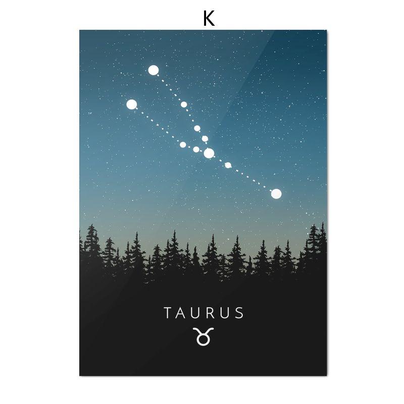Настенные художественные принты созвездий, знаки зодиака, гороскоп, постер зодиака, астрология, холст, картина, скандинавский домашний декор, изображение для печати