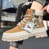 Модные мужские рабочие ботинки с принтом, высокие, на шнуровке, повседневная обувь, удобные, универсальные, ботинки на платформе, увеличивающие рост, размер 39-48