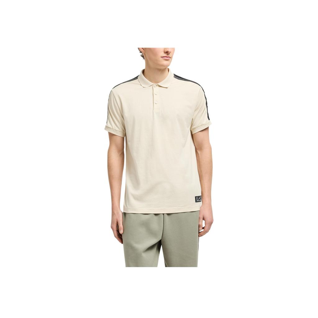 Emporio Armani EA7 Мужская футболка-поло с цветными блоками и полосками, на пуговицах, с коротким рукавом polo shirts Светло-коричневый 7M000139-AF10375-U1079