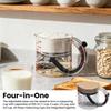 4-in-1 Adjustable Measuring Mess-free Plastic Cup Measuring Cup with Scraper Edges Multi-Functional Kitchen Essential for Baking Cooking