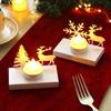 Pack of 2 Christmas Reindeer Tealight Candle Holder Stand for Table Decoration Indoor Outdoor Xmas Decor Christmas Decorations for Home Church Gifts