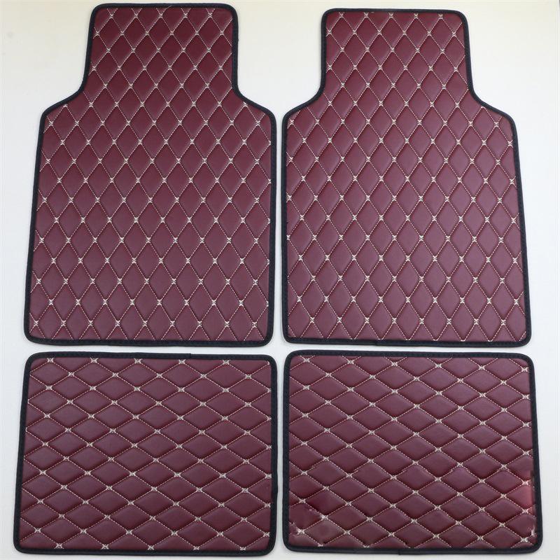 4pcs Universal Leather Car Floor Mat Car-Styling Interior Accessories Mat Floor Carpet Floor Liner Waterproof Foot Pad