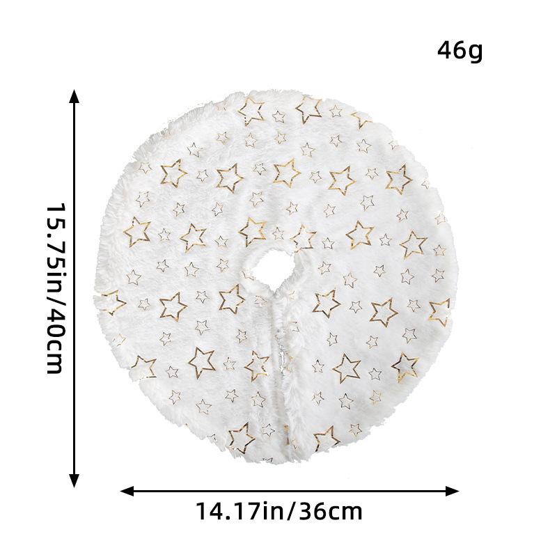 14,96 дюйма Юбка для рождественской елки Белый искусственный мех Плюшевая Вышитая бисером Счастливого Рождества С Новым годом Домашний коврик для рождественской елки Праздничный декор