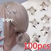 10/100 шт. Серебряные заколки для волос в виде звезды для девочек Филигранная звезда Металлическая заколка-защелка Заколки Шпильки Украшения для волос Без никеля Без свинца