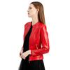 Fashion Women's Leather Jacket PU Leather Short Coat Stand Collar Jacket Women's Spring and Autumn Thin Leather Jacket