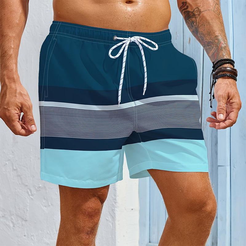 Мужские повседневные пляжные шорты - быстросохнущие, с затягивающимся шнурком на поясе и карманами, подходят для летнего отдыха и активного отдыха