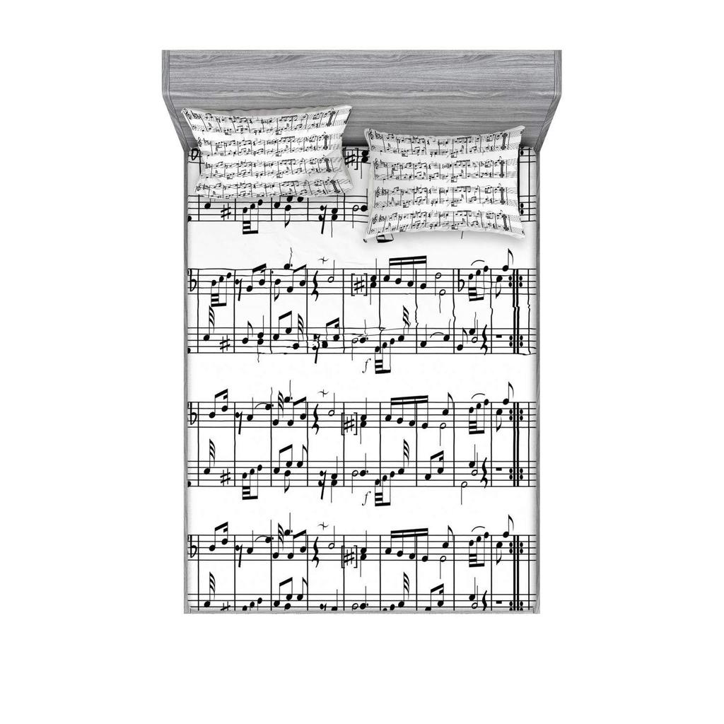 Ноты Лист Узор Лист Трехкомпонентный Комплект Постельного Белья с Цифровой Печатью Взрослые Дети