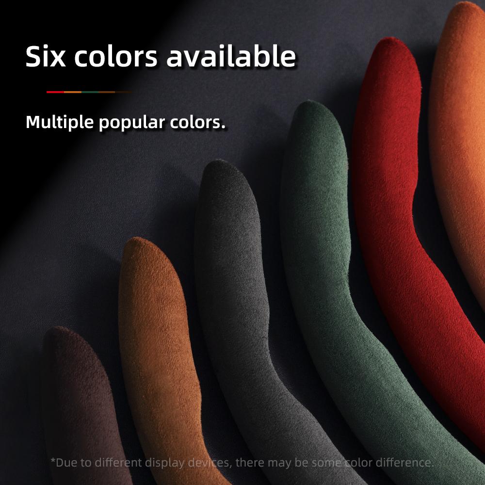 Suitable for Citroen Suede Snap-on Steering Wheel Cover Non-Slip C3 C4 X Berlingo C5 Aircross Jumper SpaceTourer Ami X Black Red