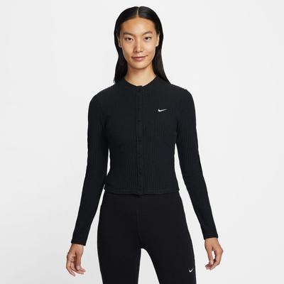 W Chillknt Rib Cardi If0235 010black Sail