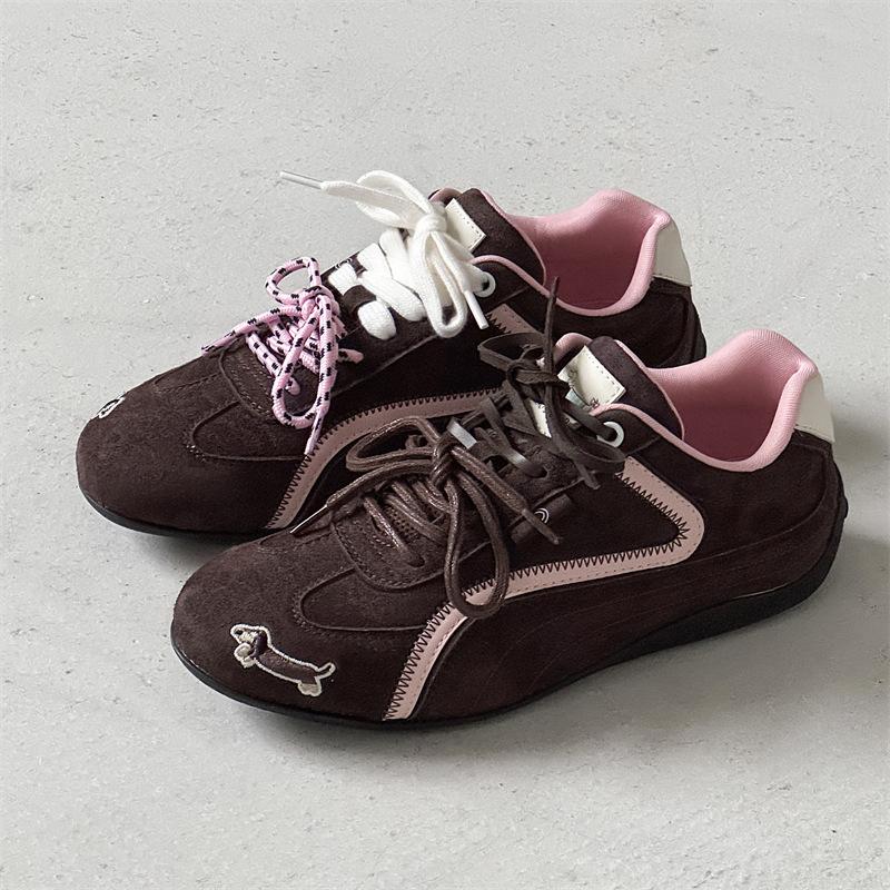 Нишевые ретро красные тонкоподошвенные яблочные туфли мужские пара шнурков универсальные спортивные и повседневные на плоской подошве парные немецкие тренировочные туфли