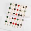 High-quality Fashion Brand Gold Silver Lucky Flower Clover Mother-of-pearl Bracelet Women's Natural Gem Hot Sale