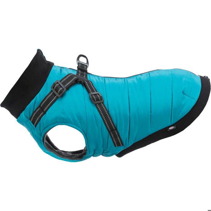 Manteau pour chien - TRIXIE - Pontis - Turquoise - Harnais intégré - Détails réfléchissants
