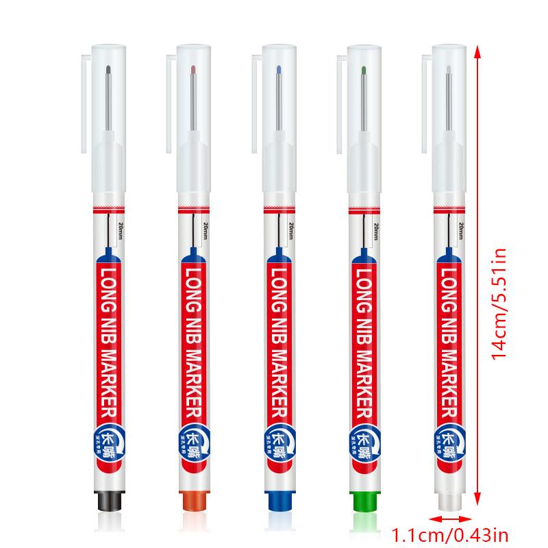 3 шт. Многоцелевой водонепроницаемый маркер с длинной головкой 20 мм, для строительства, деревообработки, глубоких отверстий, маркер для краски