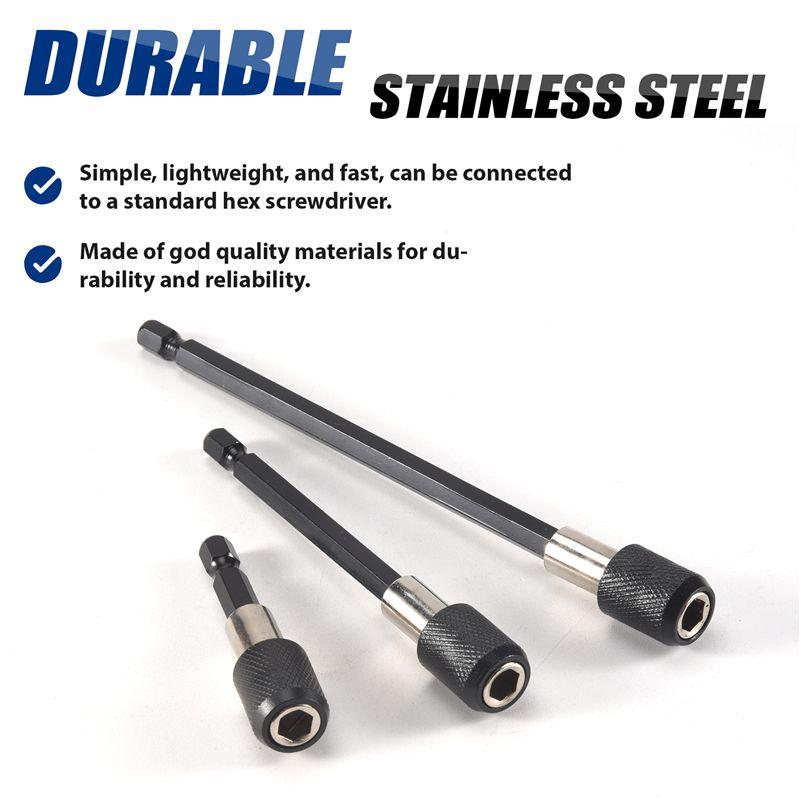 AEE2-Flexible Drill Extension Hex Shank Drill Nut Driver Bit Set, Bendable Drill Bit,Universal Socket Adapter Set