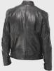 Men's Trendy Stand Collar Leather Motorcycle Jacket - Spring/Autumn Large Size
