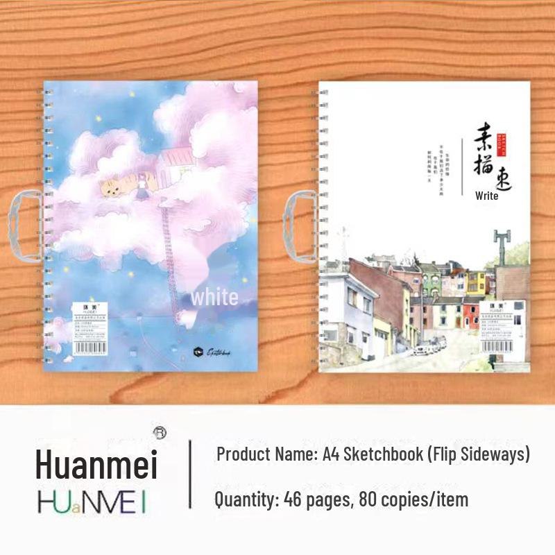 Thickened Cowhide Portable Sketchbook for Kids & Students - 16K Hand-Painted Art Book for Drawing.