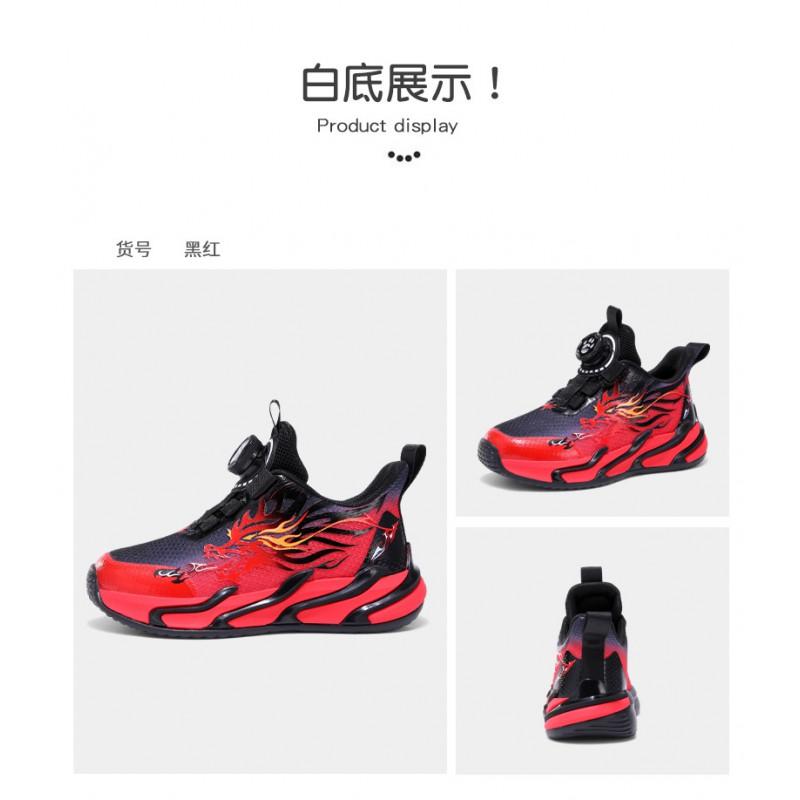 Boys Rotating Buckle Sneakers Breathable Mesh Lightweight Casual Dad Shoes Kids