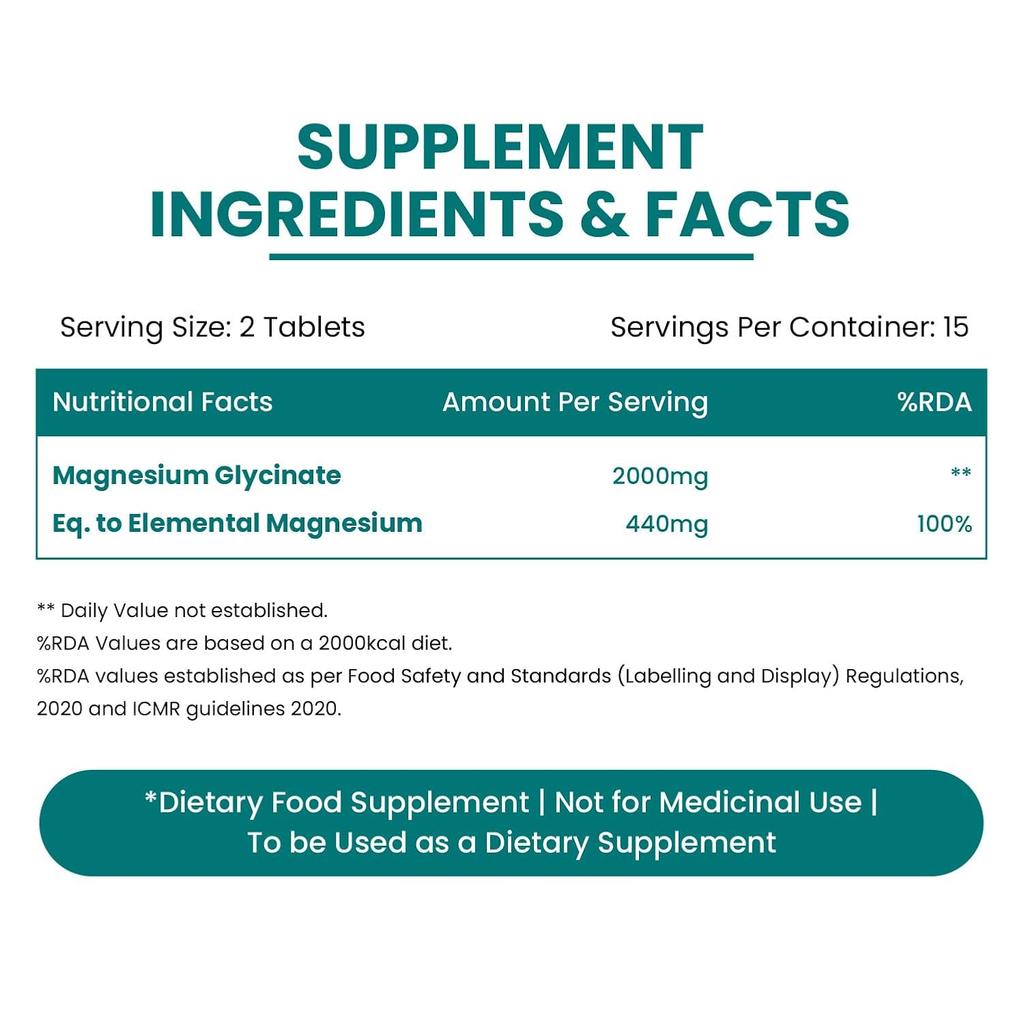 Vlado's Himalayan Organics Магния глицинат 2000 мг Вегетарианские таблетки для поддержки мышц, нервной системы, сна