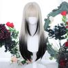 Women's Synthetic Lolita Wig Long Straight Hair Ombre Two Tone Hair With Bangs Cosplay Party Lolita Synthetic Wigs for Women