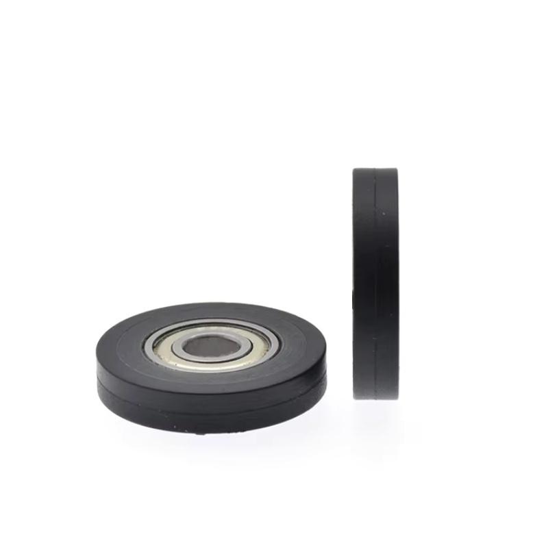 8Pcs 6x25x5mm TPU polyurethane PU coated pulley wear-resistant automatic rolling pulley 696 bearing roller flat wheel