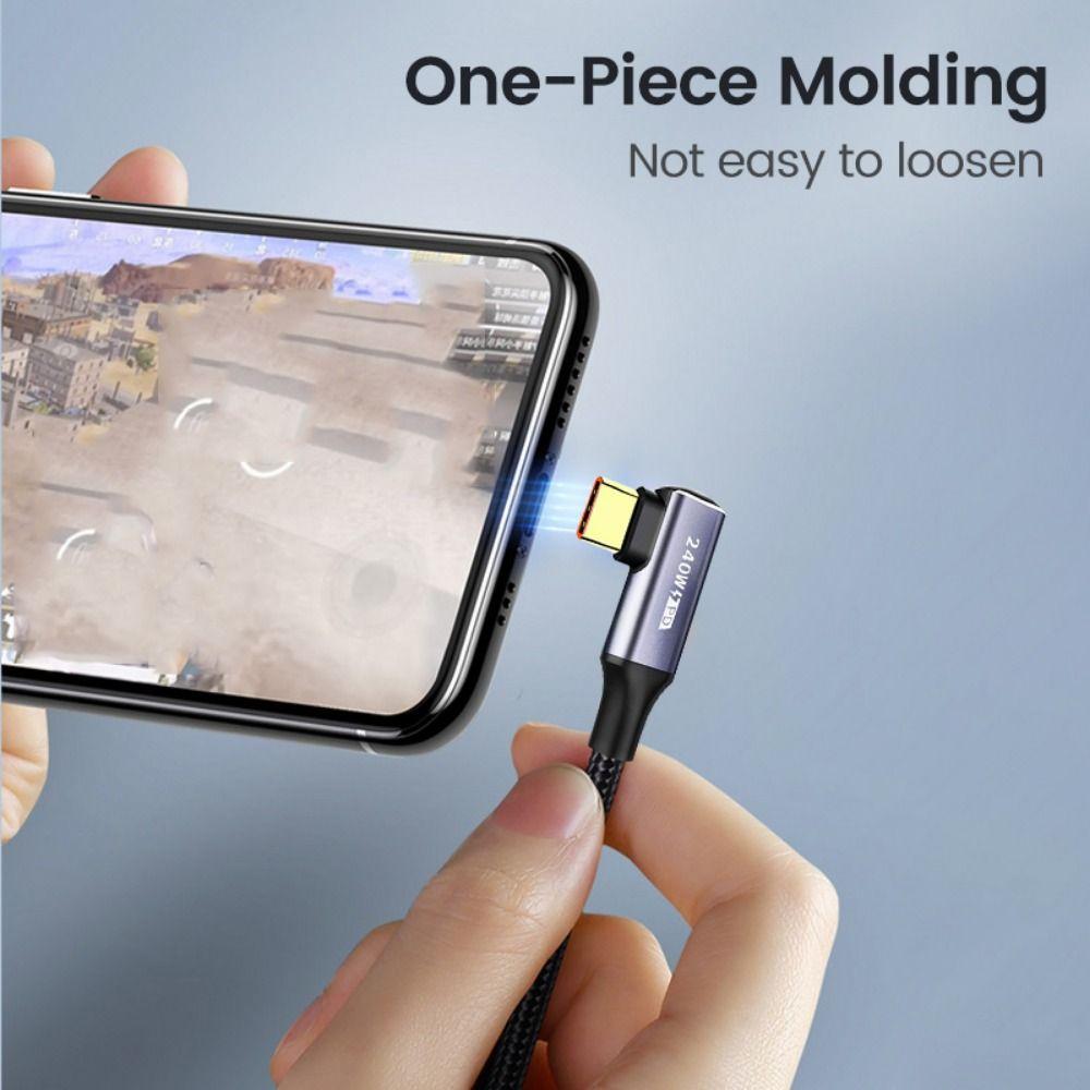 90 Degree Mobile Phone Laptop PD 240W 48V 5A USB C Fast Charging Cable Type-C Data Cord