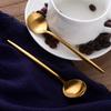 Bisda Portuguese-Style Coffee and Tea Spoon Set, Gold, 18/8 Stainless Steel, Set of 6, Cute Gift