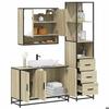 VidaXL Ensemble De Meubles De Salle De Bain 3 Pcs Chêne Sonoma, Armoire De Rangement, Armoire De Bain, Meuble De Toilette 3301161