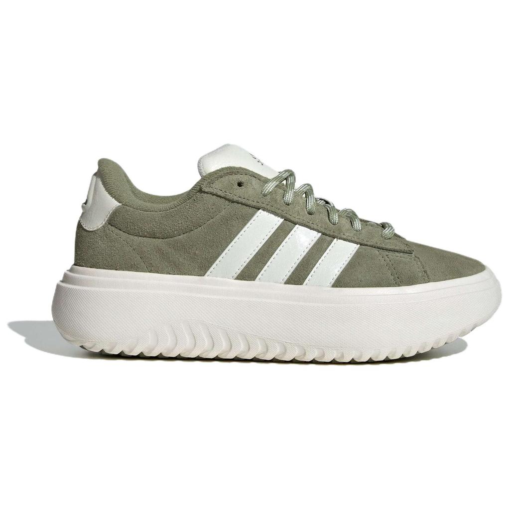 Adidas Grand Court Platform Comfortable Versatile Low-Top Lifestyle Casual Shoes Women Sneaker Green White IH2431