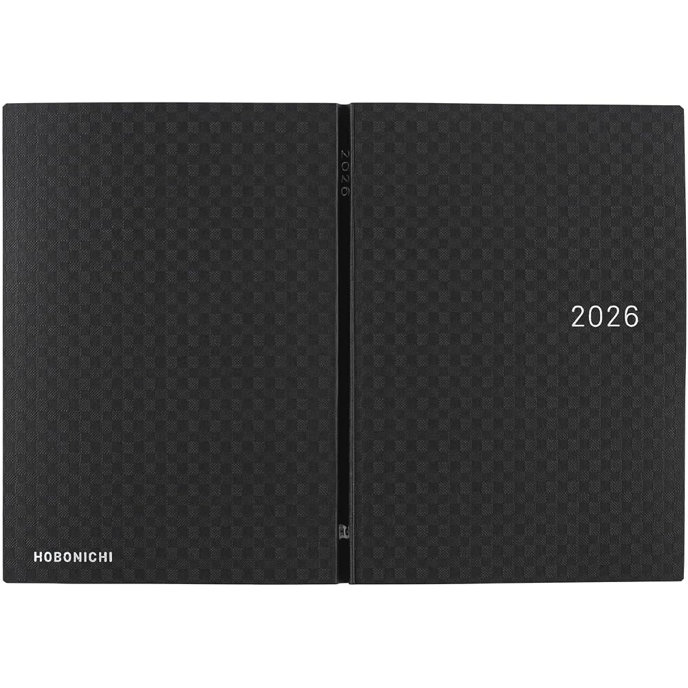 Hobonichi Notebook 2026 HON Paper Series/Black Gingham [A6/1 day, 1 page/January, Monday start]