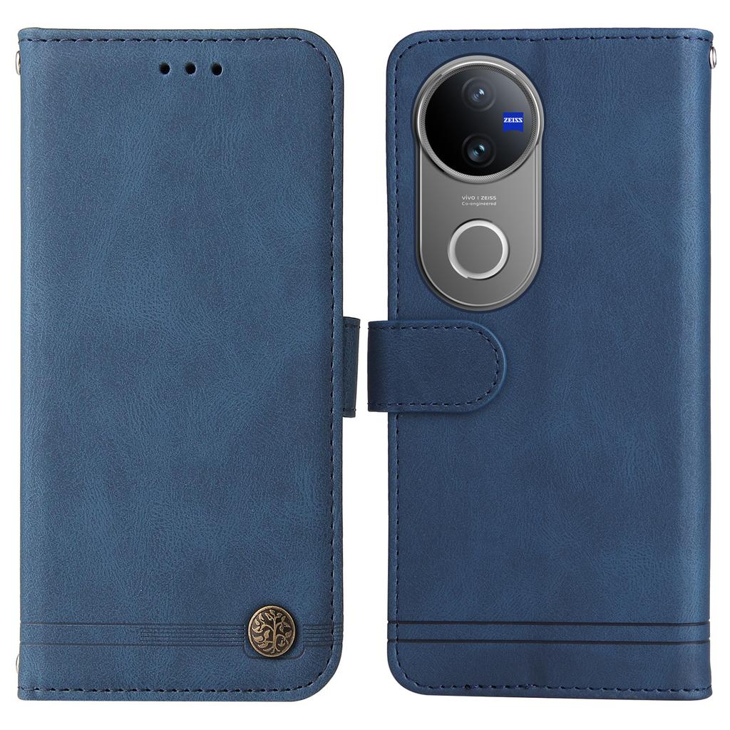 For vivo V50 5G Leather Wallet Cases Skin Touch Phone Cover Stand with Strap